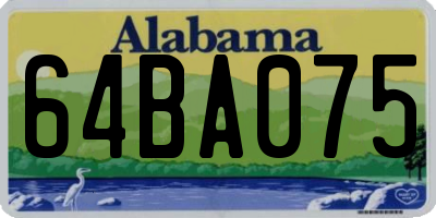 AL license plate 64BA075