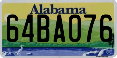 AL license plate 64BA076