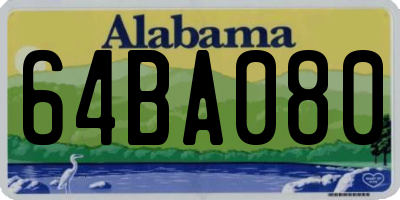AL license plate 64BA080