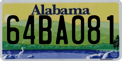 AL license plate 64BA081