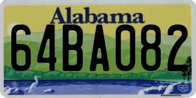 AL license plate 64BA082