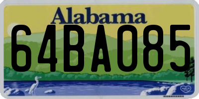 AL license plate 64BA085