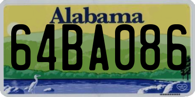 AL license plate 64BA086