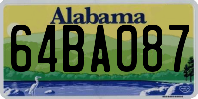 AL license plate 64BA087