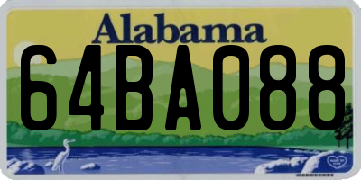 AL license plate 64BA088