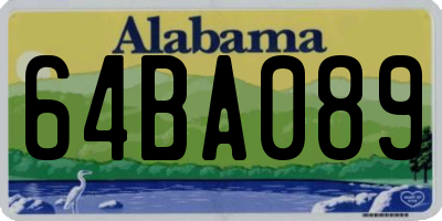AL license plate 64BA089