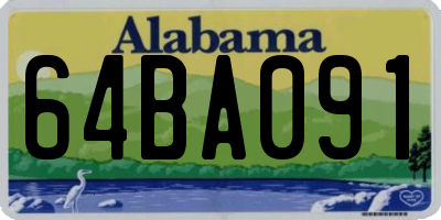 AL license plate 64BA091