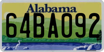 AL license plate 64BA092