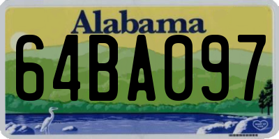 AL license plate 64BA097