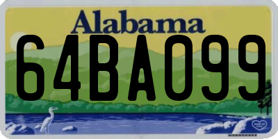 AL license plate 64BA099