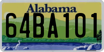 AL license plate 64BA101