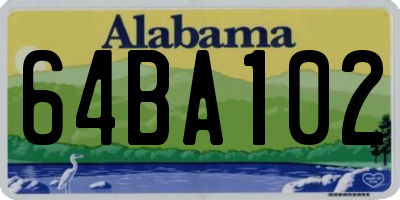 AL license plate 64BA102