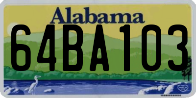 AL license plate 64BA103