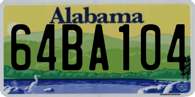 AL license plate 64BA104
