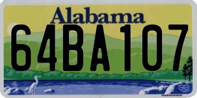 AL license plate 64BA107