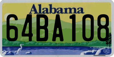 AL license plate 64BA108