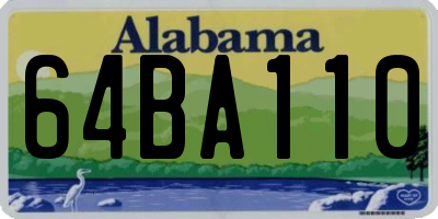 AL license plate 64BA110