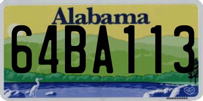 AL license plate 64BA113