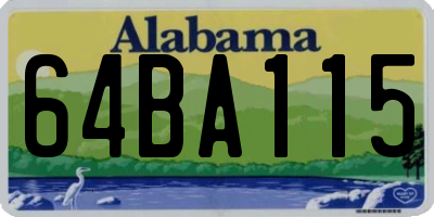 AL license plate 64BA115