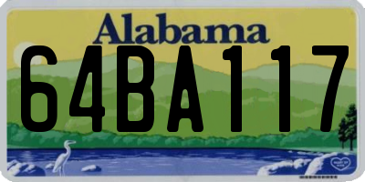 AL license plate 64BA117