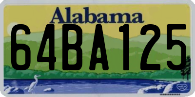AL license plate 64BA125