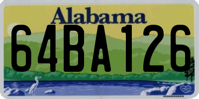 AL license plate 64BA126