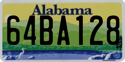 AL license plate 64BA128