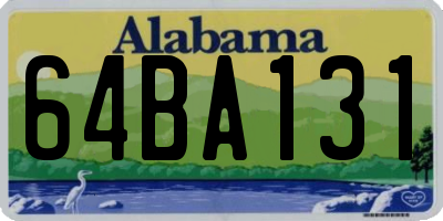 AL license plate 64BA131