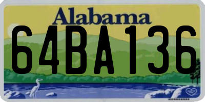 AL license plate 64BA136