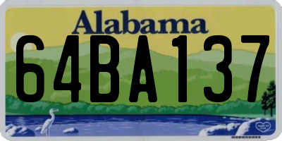 AL license plate 64BA137