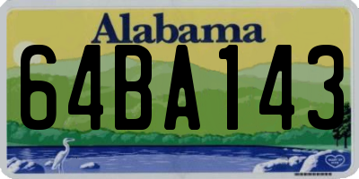 AL license plate 64BA143