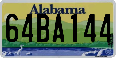 AL license plate 64BA144