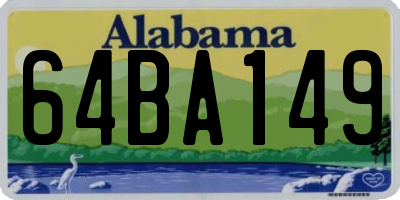 AL license plate 64BA149