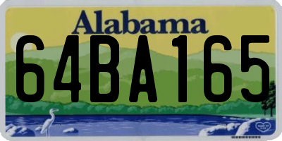 AL license plate 64BA165