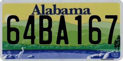 AL license plate 64BA167