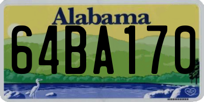 AL license plate 64BA170