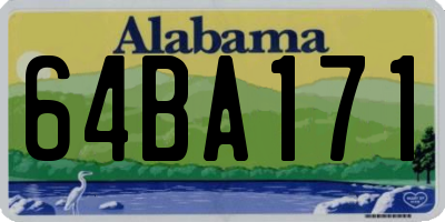 AL license plate 64BA171