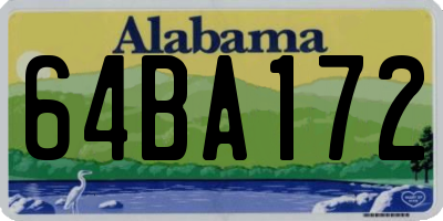 AL license plate 64BA172