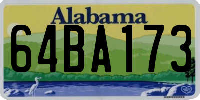 AL license plate 64BA173