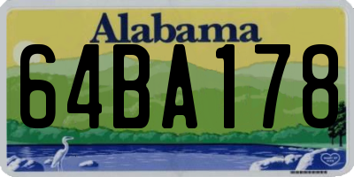 AL license plate 64BA178