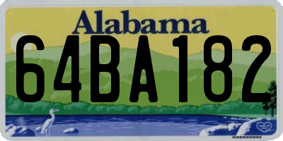AL license plate 64BA182