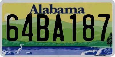AL license plate 64BA187