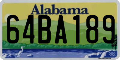 AL license plate 64BA189