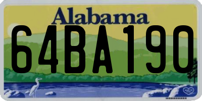 AL license plate 64BA190