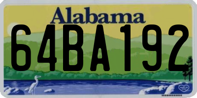 AL license plate 64BA192