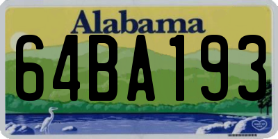 AL license plate 64BA193