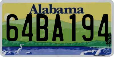 AL license plate 64BA194