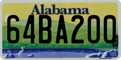 AL license plate 64BA200