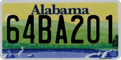 AL license plate 64BA201