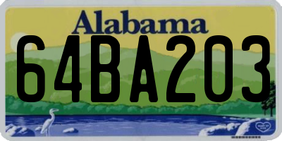 AL license plate 64BA203